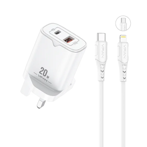 VFAN 20W PD QC3.0 Fast Wall Charger Cable – USB-C to Lightning